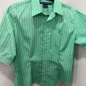 Ralph Lauren Green Striped Blouse